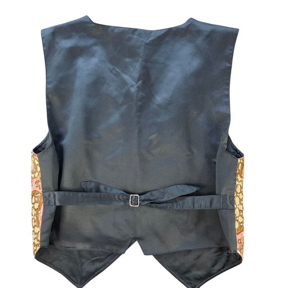 Bali Chic Vintage Beaded Vest One Size Pink Brown Gold Embellished Boho - Picture 6 of 7